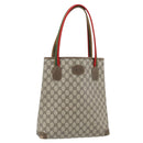 GUCCI GG Supreme Web Sherry Line Tragetasche PVC Beige 41 004 4465 Auth 181984-1