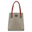 GUCCI GG Supreme Web Sherry Line Tragetasche PVC Beige 41 004 4465 Auth 181984-2