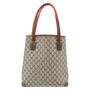 GUCCI GG Supreme Web Sherry Line Tragetasche PVC Beige 41 004 4465 Auth 181984-3