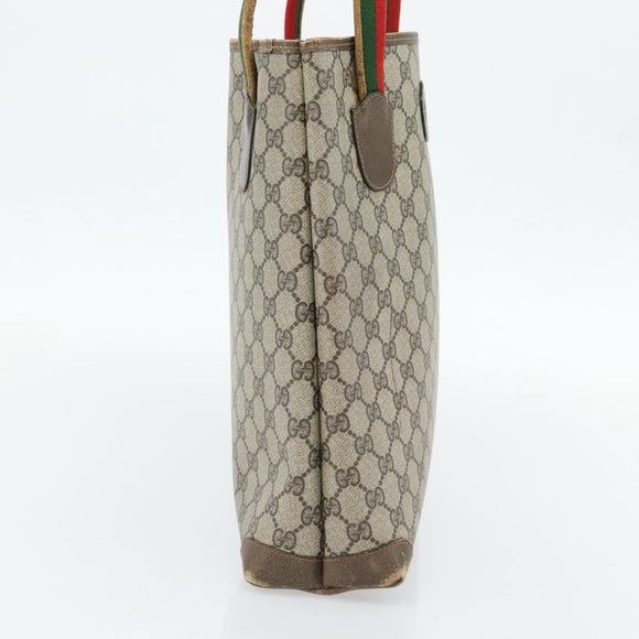 GUCCI GG Supreme Web Sherry Line Tragetasche PVC Beige 41 004 4465 Auth 181984