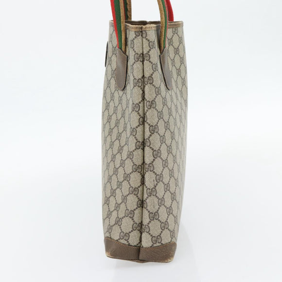 GUCCI GG Supreme Web Sherry Line Tragetasche PVC Beige 41 004 4465 Auth 181984