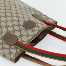 GUCCI GG Supreme Web Sherry Line Tragetasche PVC Beige 41 004 4465 Auth 181984-6