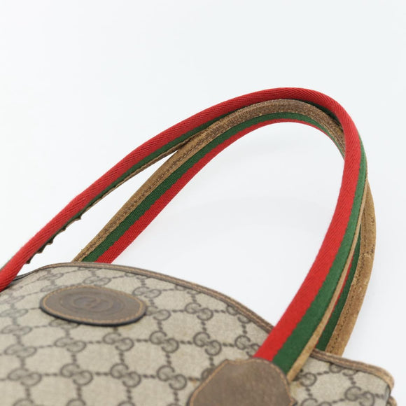 GUCCI GG Supreme Web Sherry Line Tragetasche PVC Beige 41 004 4465 Auth 181984