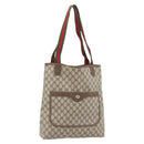 GUCCI GG Supreme Web Sherry Line Tote Bag PVC Beige Gold 40 02 003 Auth 181985A-1