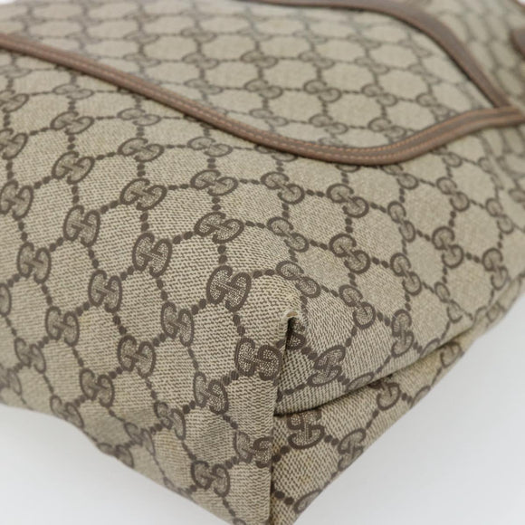 GUCCI GG Supreme Web Sherry Line Tote Bag PVC Beige Gold 40 02 003 Auth 181985A