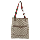 GUCCI GG Supreme Web Sherry Line Tote Bag PVC Beige Gold 40 02 003 Auth 181985A-2