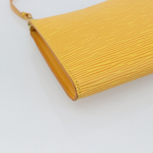 LOUIS VUITTON Epi Pochette Accessoires Pouch Yellow M52949 LV Auth 181996A