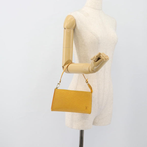 LOUIS VUITTON Epi Pochette Accessoires Pouch Yellow M52949 LV Auth 181996A
