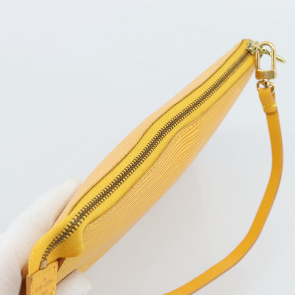 LOUIS VUITTON Epi Pochette Accessoires Pouch Yellow M52949 LV Auth 181996A