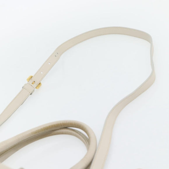 PRADA Handtas Leer 2-weg Ivoor Goud Authentiek 182009