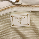 PRADA Handtas Leer 2-weg Ivoor Goud Authentiek 182009-20