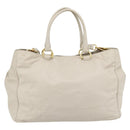 PRADA Handtas Leer 2-weg Ivoor Goud Authentiek 182009-2