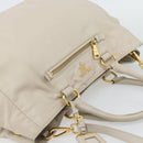 PRADA Handtas Leer 2-weg Ivoor Goud Authentiek 182009-6