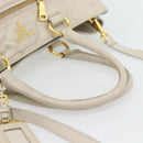 PRADA Handtas Leer 2-weg Ivoor Goud Authentiek 182009-7