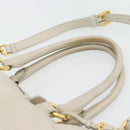 PRADA Handtas Leer 2-weg Ivoor Goud Authentiek 182009-8