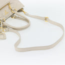 PRADA Handtas Leer 2-weg Ivoor Goud Authentiek 182009-9