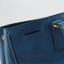 PRADA Galleria Hand Bag Safiano Leather Blue Gold Auth 182011V-16