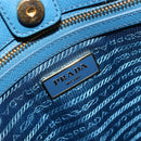 PRADA Galleria Hand Bag Safiano Leather Blue Gold Auth 182011V-17
