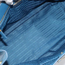 PRADA Galleria Hand Bag Safiano Leather Blue Gold Auth 182011V-18