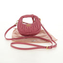 Miu Miu Matelassé Wonder Schulterbeutel Leder 2-Wege Pink Gold Auth 182012SAM-26