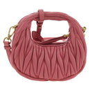 Miu Miu Matelassé Wonder Schulterbeutel Leder 2-Wege Pink Gold Auth 182012SAM-3