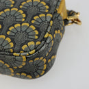 Miu Miu Shoulder Bag Leather Gray Gold Auth 182013A-10