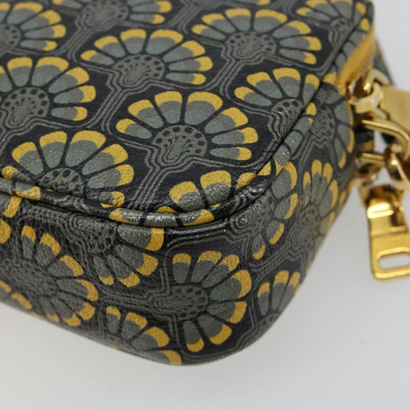 Miu Miu Shoulder Bag Leather Gray Gold Auth 182013A