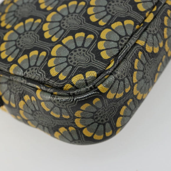 Miu Miu Shoulder Bag Leather Gray Gold Auth 182013A