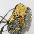 Miu Miu Shoulder Bag Leather Gray Gold Auth 182013A-15