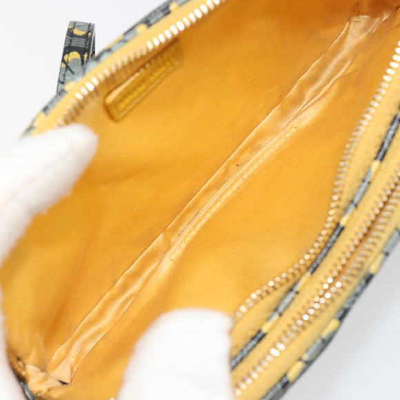 Miu Miu Shoulder Bag Leather Gray Gold Auth 182013A