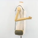 Miu Miu Shoulder Bag Leather Gray Gold Auth 182013A-22