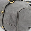 Miu Miu Hand Bag Leather 2way Gray Gold Auth 182014SAM-16