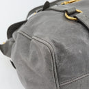 Miu Miu Hand Bag Leather 2way Gray Gold Auth 182014SAM-17