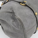 Miu Miu Hand Bag Leather 2way Gray Gold Auth 182014SAM-19