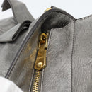 Miu Miu Hand Bag Leather 2way Gray Gold Auth 182014SAM-22