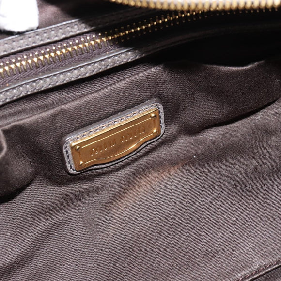 Miu Miu Hand Bag Leather 2way Gray Gold Auth 182014SAM