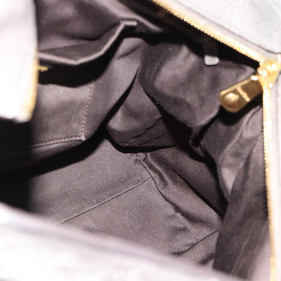 Miu Miu Hand Bag Leather 2way Gray Gold Auth 182014SAM