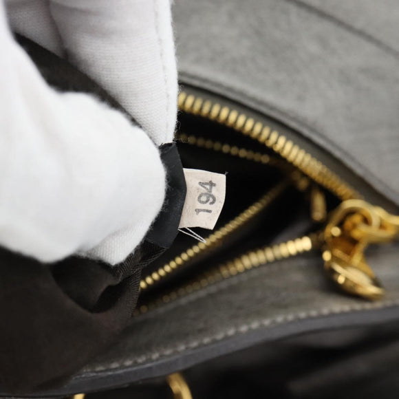 Miu Miu Hand Bag Leather 2way Gray Gold Auth 182014SAM