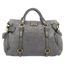 Miu Miu Hand Bag Leather 2way Gray Gold Auth 182014SAM-2