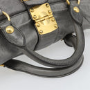 Miu Miu Hand Bag Leather 2way Gray Gold Auth 182014SAM-7