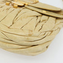 Miu Miu Matelasse Hand Bag Leather 2way Yellow Gold Auth 182016V-9