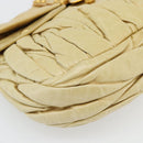 Miu Miu Matelasse Hand Bag Leather 2way Yellow Gold Auth 182016V-16