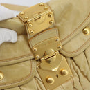 Miu Miu Matelasse Hand Bag Leather 2way Yellow Gold Auth 182016V-19