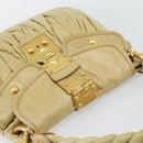 Miu Miu Matelasse Hand Bag Leather 2way Yellow Gold Auth 182016V-6