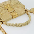 Miu Miu Matelasse Hand Bag Leather 2way Yellow Gold Auth 182016V-7