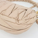 Miu Miu Matelasse Hand Bag Leather 2way Pink Gold Auth 182017A-14