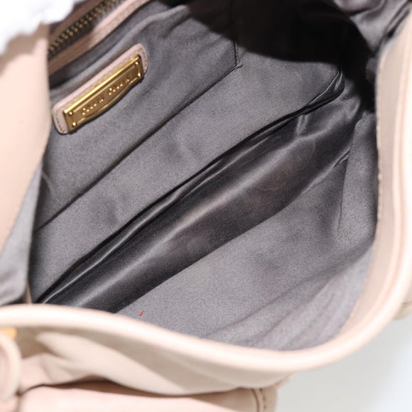 Miu Miu Matelasse Hand Bag Leather 2way Pink Gold Auth 182017A