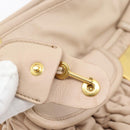Miu Miu Matelasse Hand Bag Leather 2way Pink Gold Auth 182017A-25