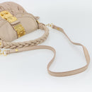 Miu Miu Matelasse Hand Bag Leather 2way Pink Gold Auth 182017A-9