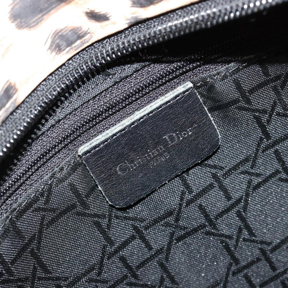 Christian Dior Canage Lady Dior Handtasche Nylon Beige Silber Auth 182018V